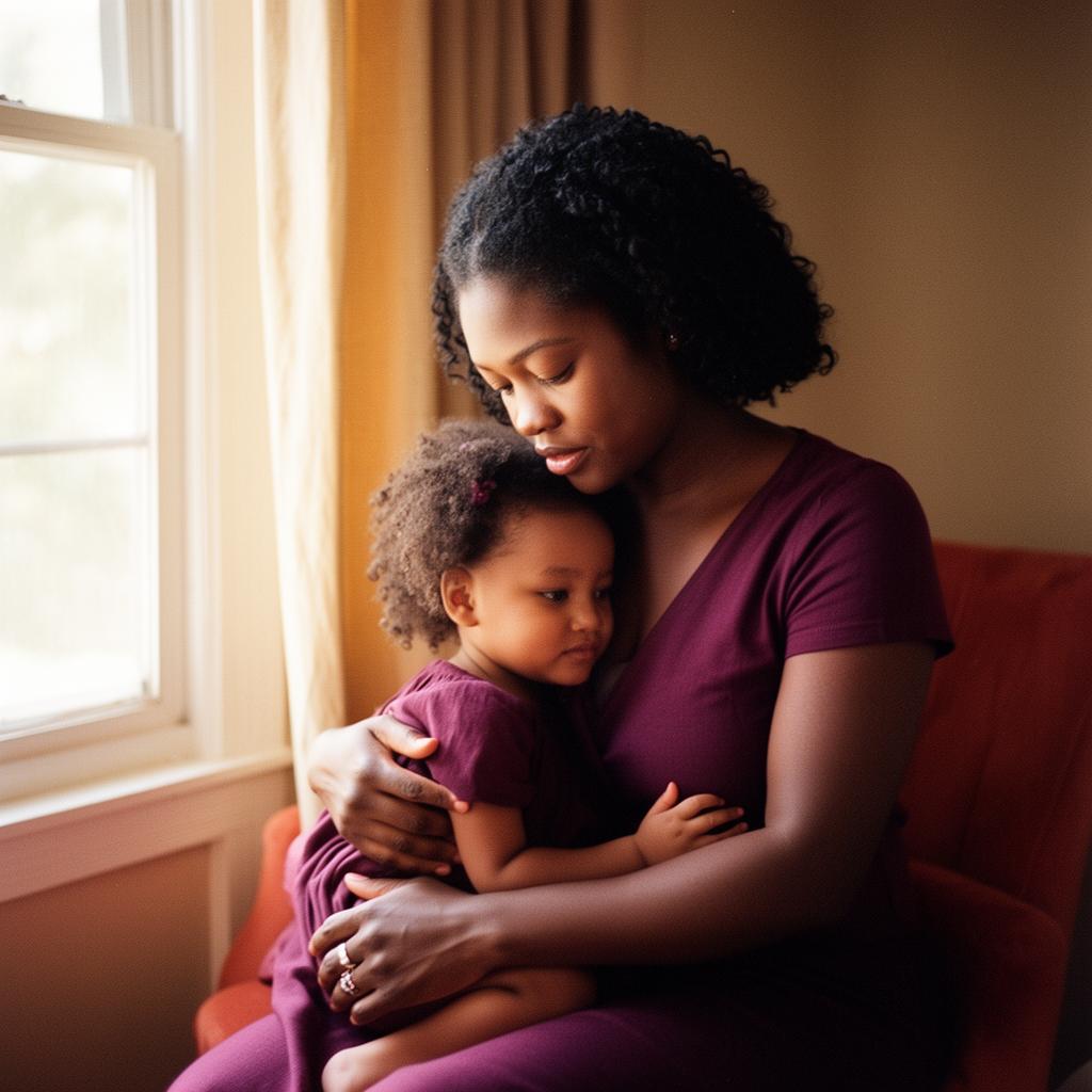 Mother holding her child