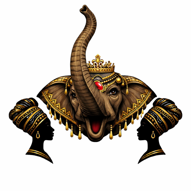 A Sista's Love logo — crowned elephant flanked by two regal silhouettes